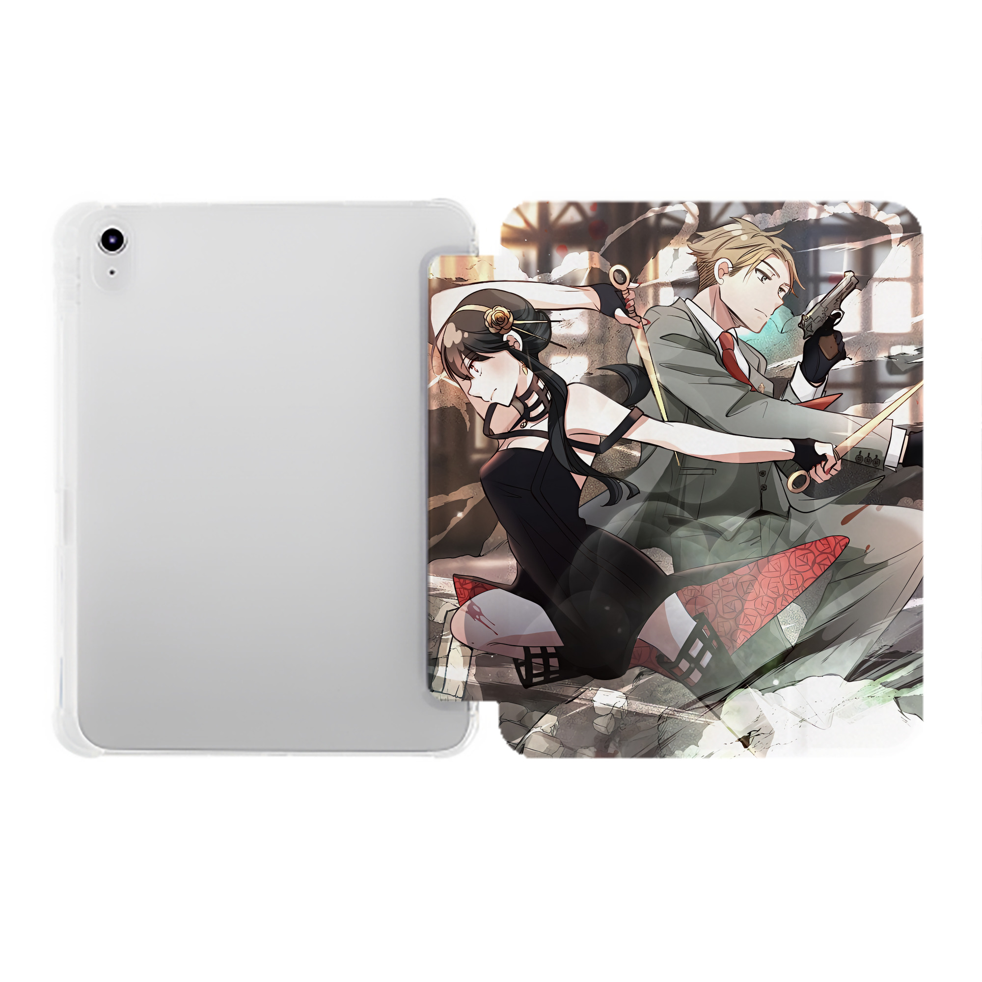 （画像用） SPY×FAMILY间谍家家酒 IPad ケース ペン収納付き 三つ折りスタンド PUレザー×シリコン 対応機種9.5/10.5/10.9インチ